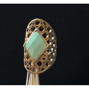 Lucky Brand Brass And Faux Turquoise Ring Size 6